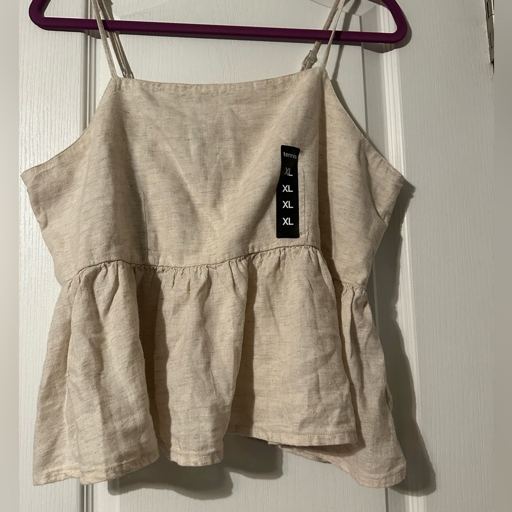 Peplum linen top size XL
